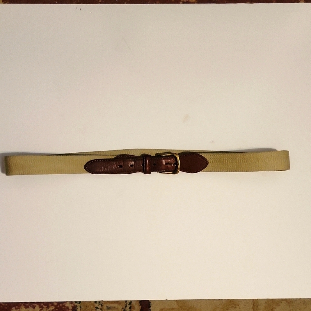 Coach Vintage Men's Leather and Twill‎ Belt EUC Size 42 Equestrian